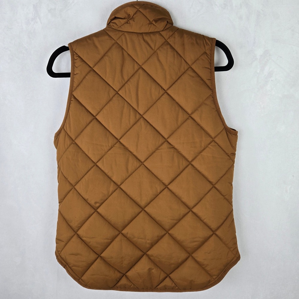 J.Crew Excursion Puffer Quilted Vest NEW XS Brown Pink Lining XS Women's Recycle - Picture 3 of 10